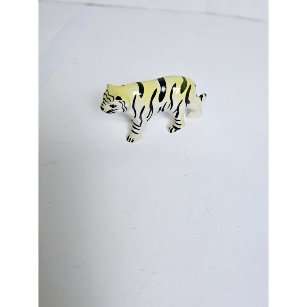 Vintage Unique Tiger Retro Yellow Figurine Trinket Decor Bengal